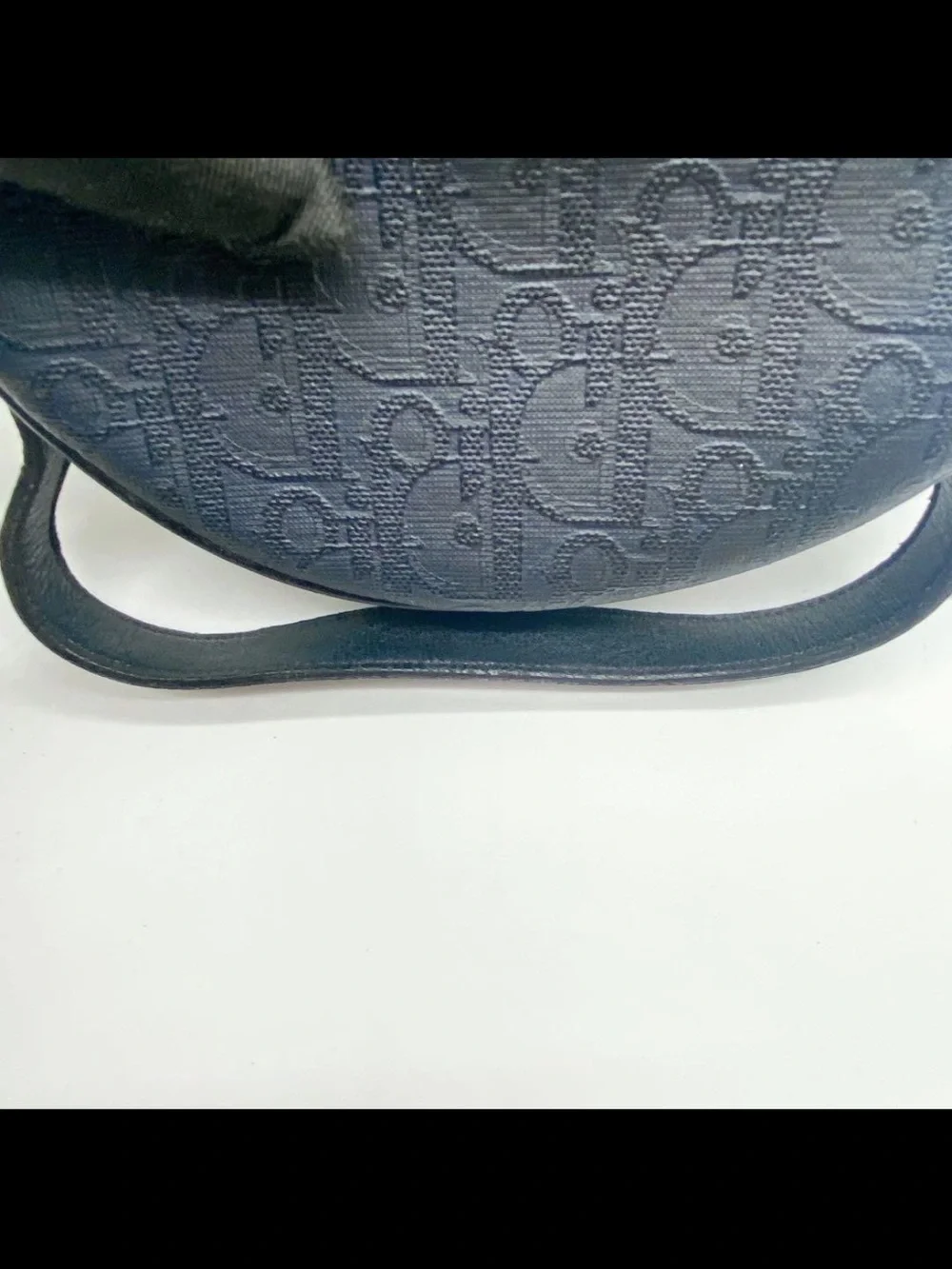 Dior Black Embossed Logo Shoulder Bag